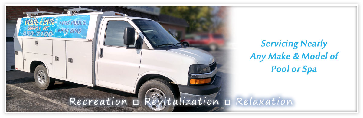 Service Van for Pool & Spa Supply - Servicing Nearly Any Make & Model of Pool or Spa